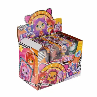 Psík s vlasmi 7cm - modrá