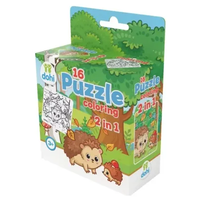Puzzle 2v1 16dielikov na vymaľovanie - koník