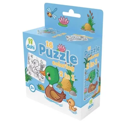 Puzzle 2v1 16dielikov na vymaľovanie - koník