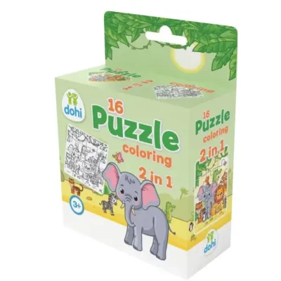 Puzzle 2v1 16dielikov na vymaľovanie - koník