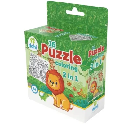 Puzzle 2v1 16dielikov na vymaľovanie - koník