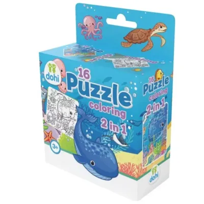 Puzzle 2v1 16dielikov na vymaľovanie - koník