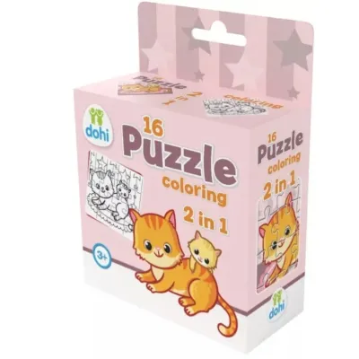 Puzzle 2v1 16dielikov na vymaľovanie - koník