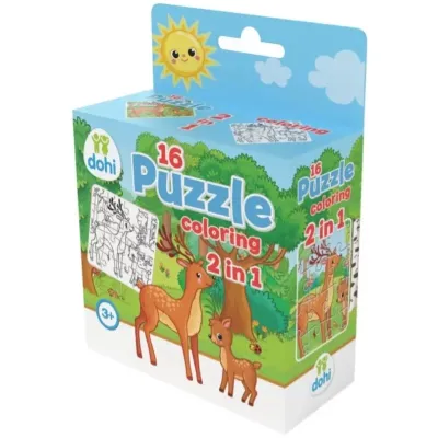 Puzzle 2v1 16dielikov na vymaľovanie - koník