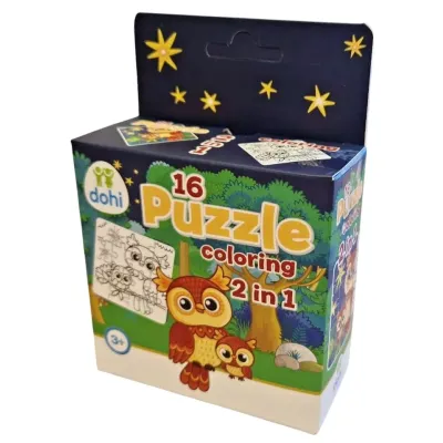 Puzzle 2v1 16dielikov na vymaľovanie - koník