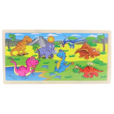 Puzzle Dino drevené 96ks