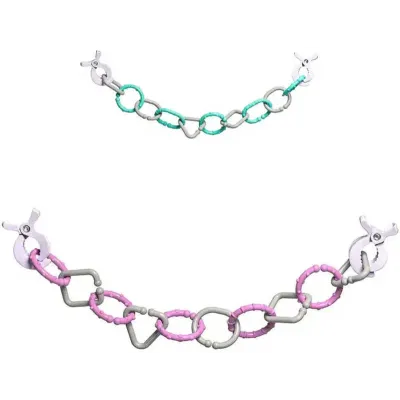 Reťaz na kočík s klipmi - modrá