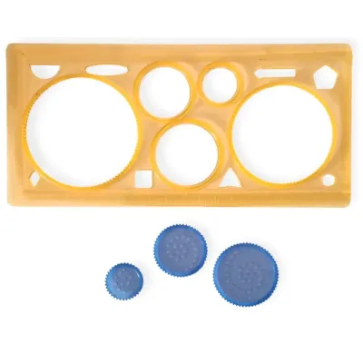 Šablóny spirograf 5 farieb - modrá