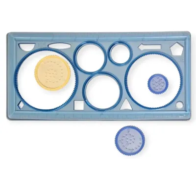 Šablóny spirograf 5 farieb - modrá