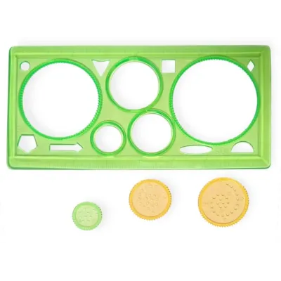 Šablóny spirograf 5 farieb - modrá