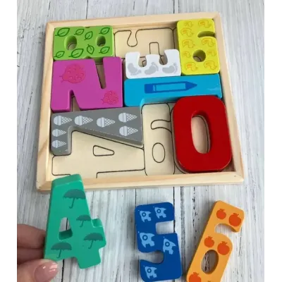 Skladačka drevená čísla 16x16cm