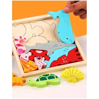 Skladačka drevená oceán 16x16cm