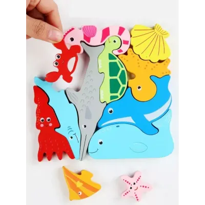 Skladačka drevená oceán 16x16cm