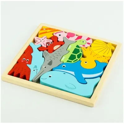 Skladačka drevená oceán 16x16cm