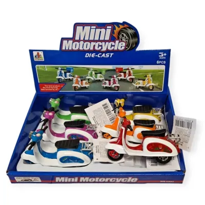 Skúter Safari na spätné natiahnutie 12cm - žltá