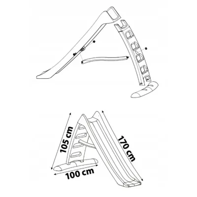 Šmykľavka detská rôzne farby 170cm - modrá