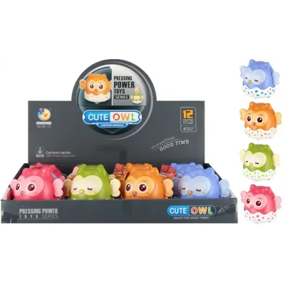 Sova na kolieskach 10cm - modrá