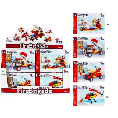 Stavebnica Alleblox FireBrigade 64-64ks/4druhy - 1