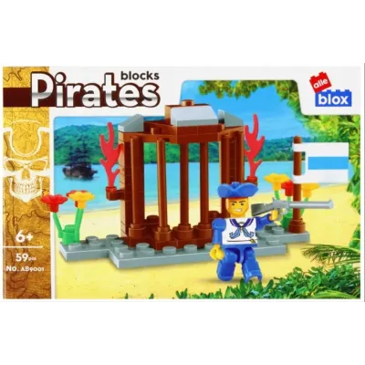 Stavebnica alleBlox Pirát 55-66ks/4druhy - väzenie