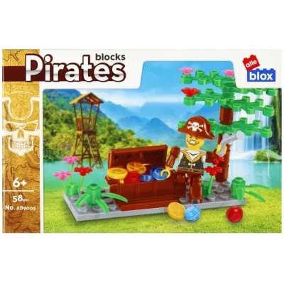 Stavebnica alleBlox Pirát 55-66ks/4druhy - väzenie