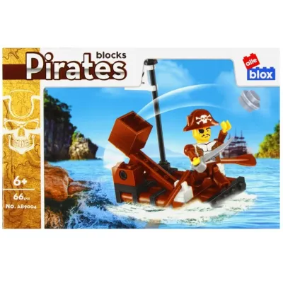 Stavebnica alleBlox Pirát 55-66ks/4druhy - väzenie