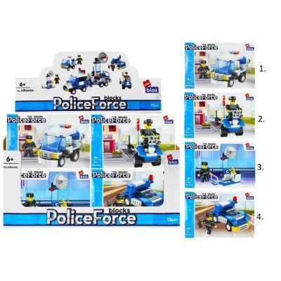 Stavebnica Alleblox PoliceForce 61-65ks/4druhy - 1