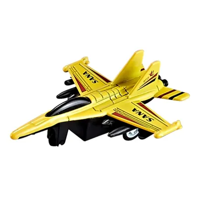 Stíhačka kov na spätné naťiahnutie 10cm - žltá