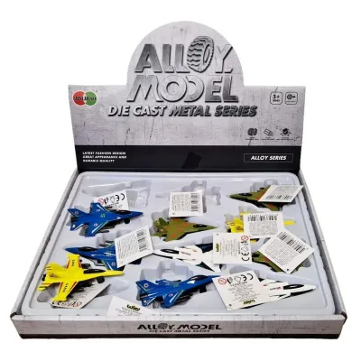 Stíhačka kov na spätné naťiahnutie 10cm - žltá