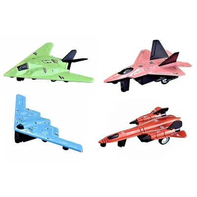 Stíhačka kov na spätné naťiahnutie 11cm - modrá