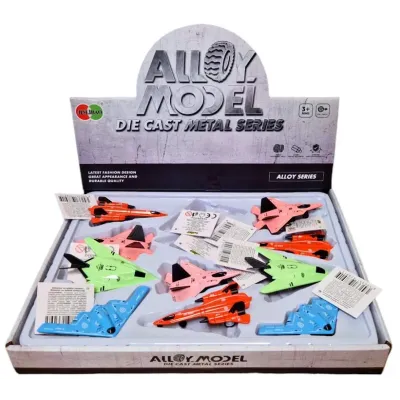 Stíhačka kov na spätné naťiahnutie 11cm - modrá