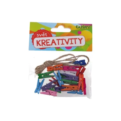 Štipce farebné drevené 25ks,2,5cm