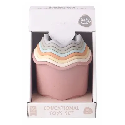 Tégliky stohovacia veža 41cm vlnky 8ks