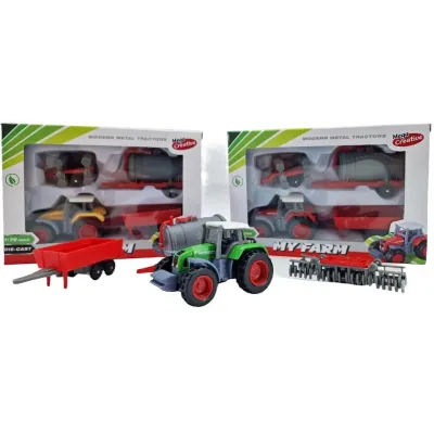 Traktor s prívesom My Farm 1:72 - žltá