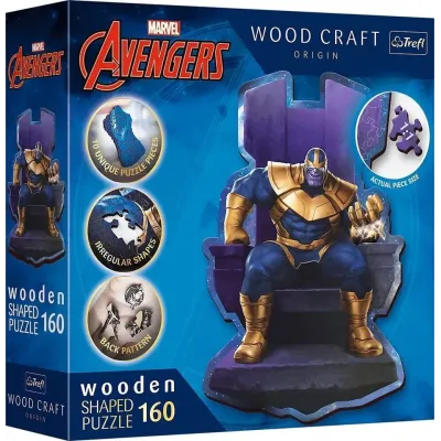 Trefl Drevené puzzle 160 dielikov - Thanos na tróne / Disney Marvel Heroes