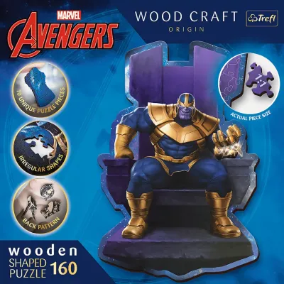 Trefl Drevené puzzle 160 dielikov - Thanos na tróne / Disney Marvel Heroes