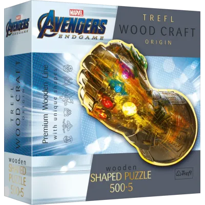 Trefl Drevené puzzle 500+5 - Avengers Rukavica nekonečna