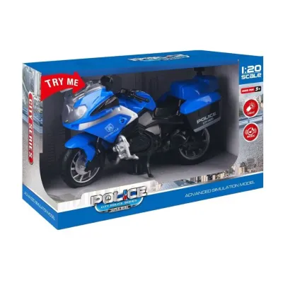 Motorka polícia s efektmi 18cm