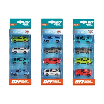 Autá závodné kovové 7,5cm,4ks