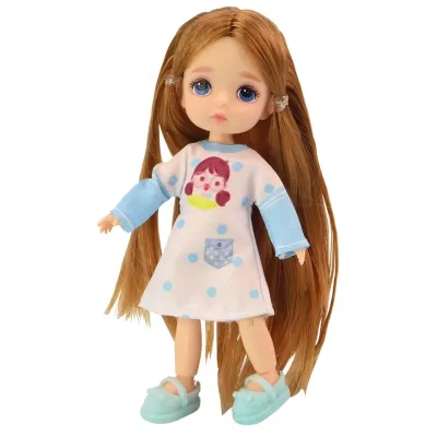 Bábika s ohybnými končatinami a mačičkou 12,5cm