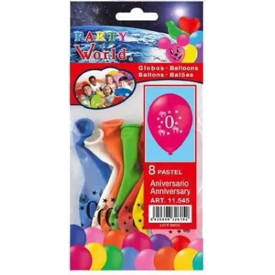 Balóny s číslom 0. / 8ks