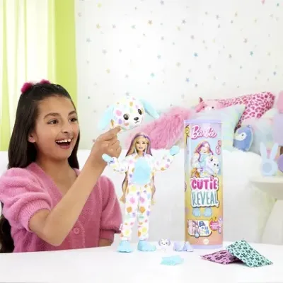 Barbie Cutie Reveal Barbie Farebné sny dalmatín s doplnkami a 10 prekvapení