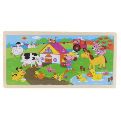 Drevené puzzle Farma 96ks