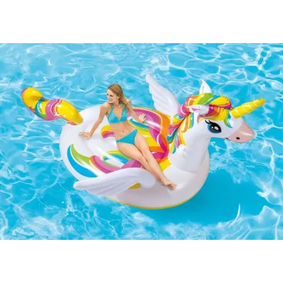 Intex 57561 Nafukovací Jednorožec s úchytkami 201x140x97cm