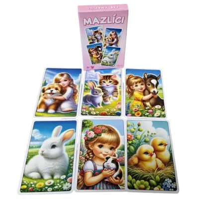 Karty Mazlíci ružová 3hry