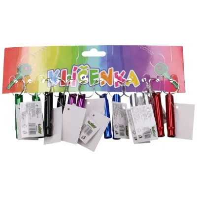 Kľúčenka píšťaľka farebná 8cm