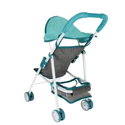 Kočík pre bábiky modro-šedý