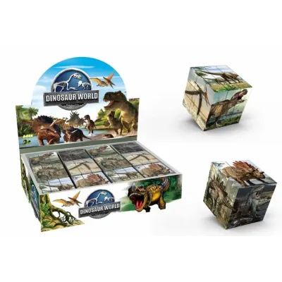 Kocka obrázkový hlavolam dinosaury 5,7 cm