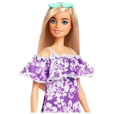 Mattel Barbie modelka 30cm fialové šaty