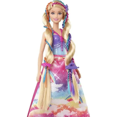 Mattel Barbie Princezná s farebnými vlasmi herný set