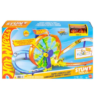 Mattel Hot Wheels Stunt Tracks Turbo pretekárska sada dráha + vozidlo